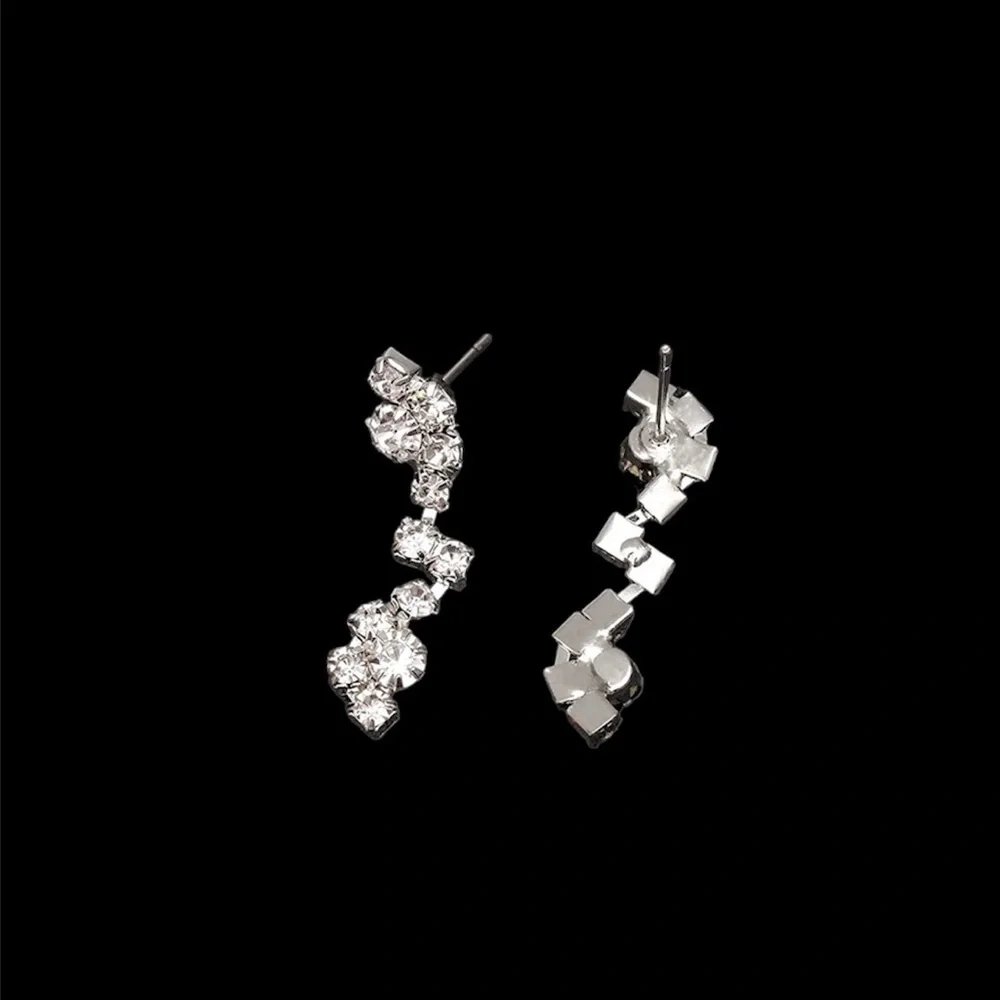 3 Piece Silver Necklace~ Earrings ~Bracelet Crystal Bridal‎ Wedding Jewelry Set